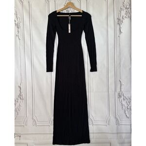 SKIMS sold n/a Soft Lounge Long Sleeve Dress Black Sz n/a